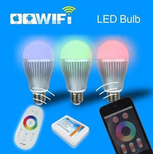 Iphone control 6W E26, E27, B22 RGB LED bulbs 
