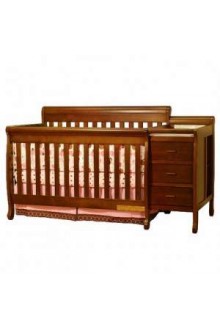 AFG Athena Kimberly 3 in 1 Convertible Crib and Changer Combo in Espresso
