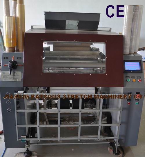 Automatic LLDPE stretch film rewinder