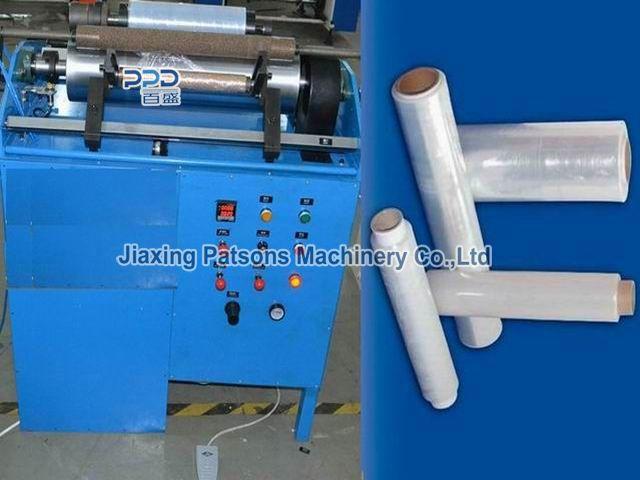 Semi automatic cling film rewinder machine