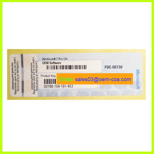 Windows 7 Professional COA Label Sticker License 
