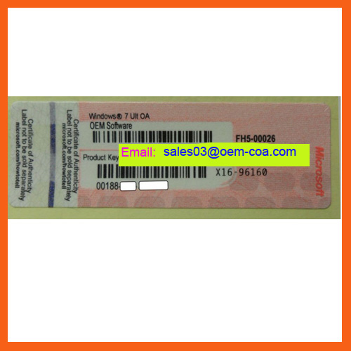 Windows 7 Ultimate OEM Software Key COA License