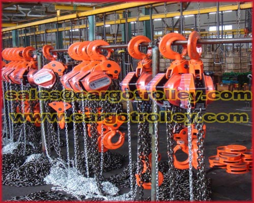 Chain block applied on rigging equipment