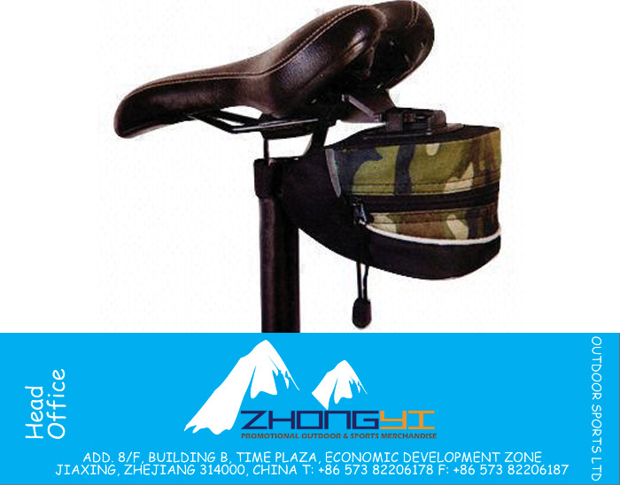 600D Polyester Camo Saddle Bag with PVC Pipe