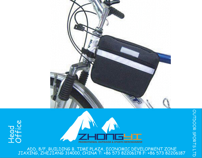Front Bar Saddle Bag with Reflective Strip and Plastic Buckle, Suitable for Bikes