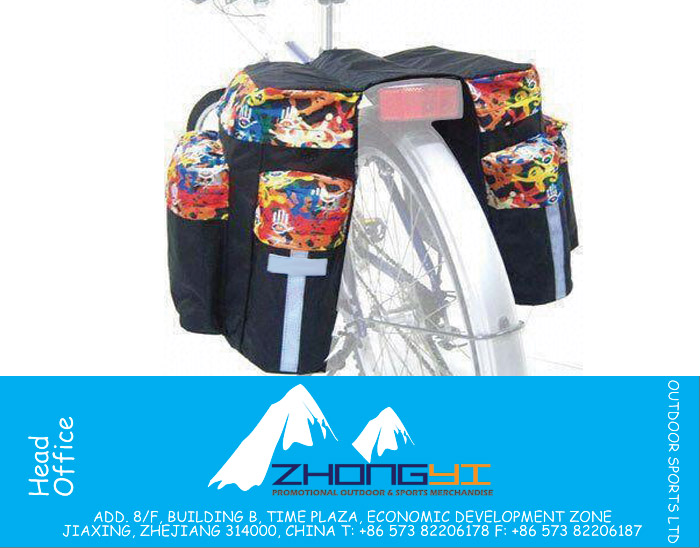 Bicycle Back Saddle Bag with Mesh and Reflective Strip