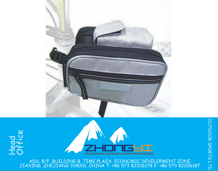 Bicycle Front Bar Saddle Bag with Reflective Strip and Nylon Webbing