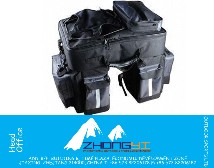 Durable Bicycle Carrier Bag, Fixed on Rear Rack, Waterproof