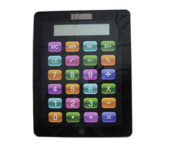 iPad shaped solar calculator