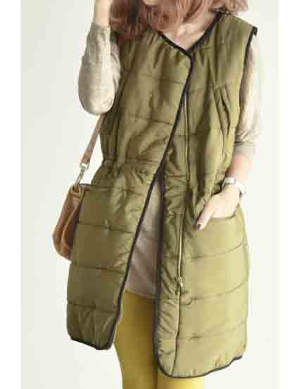 Womens Warm v-neck quality Vest cotton-padded jacket coat 