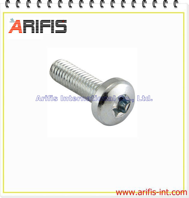 Torx pan head machine screw Carbon steel White zinc-plating 4.8grade