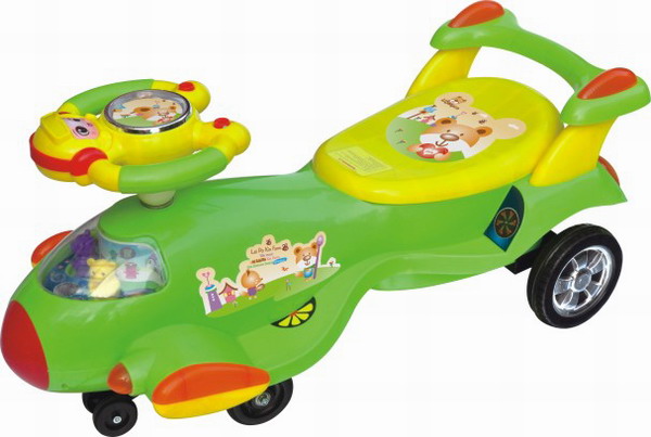 swing car for kids with music in rocket design