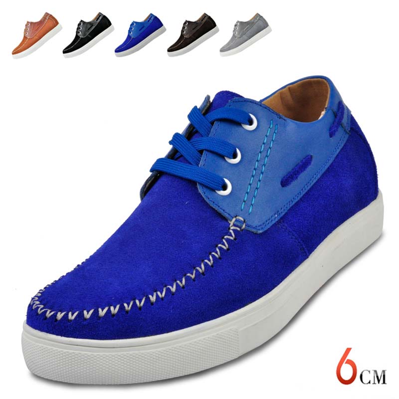Heightening taller suede leather shoes for men get height 6CM