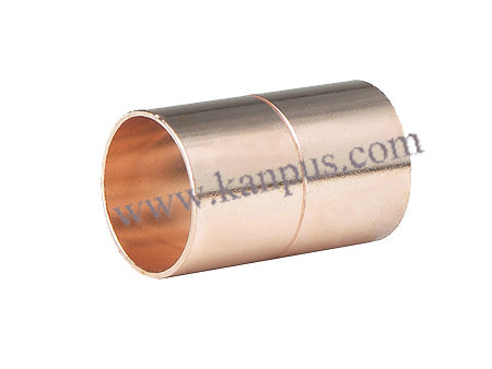 Copper Coupling with Rolled Tube Stop C x C (copper fitting, copper pipe coupling)