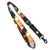 Colorful Polyester ID Card Neck Lanyards With Black Metal Hook
