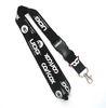 Flat Black ID Neck Lanyard With PVC Badge , Metal Hook