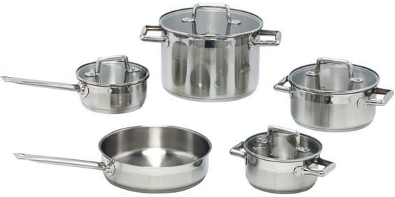 9pcs high quality stainless steel  deluxe cookware set
