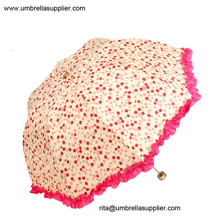 Creative Princess Lace Parasol 3 Folding Umbrella