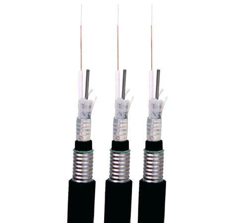 Layer--stranded Reinforced Armored and Double Shathed Optical Cable(GYTA53)  Description of Product: