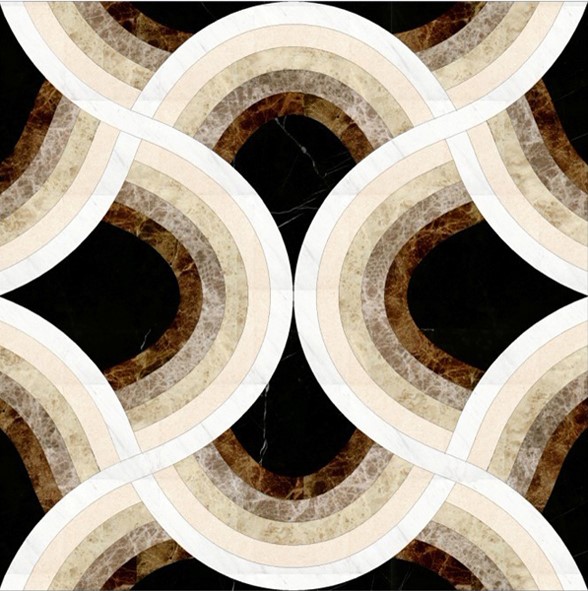 Magic Carpet, water cutting pattern, marble stone tiles, background, flooring