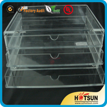 3 drawer acrylic jewelry box with handle  