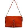 Women Tassel Rivet Handbags Red / Yellow For Party , Italy Fashion