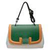 Green Single Strap Handbags With Buckle , Small Leather Tote Bags