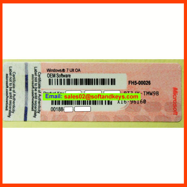 Windows 7 Ultimate OEM Software Key COA License