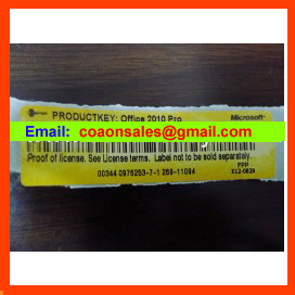 Office 2010 Pro OEM Software Key COA License
