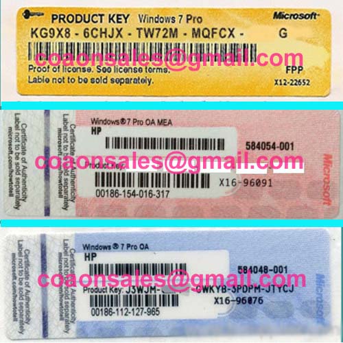 Windows 7 Professional Key COA Label Sticker