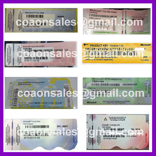 Genuine OEM Software Key COA Label License Sticker