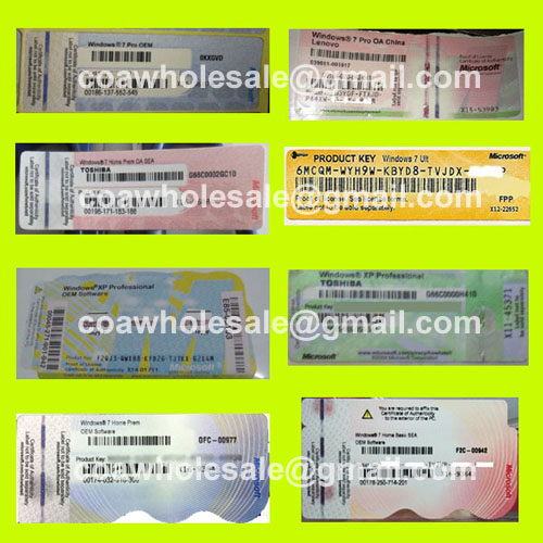 Original OEM Software Key COA License Sticker