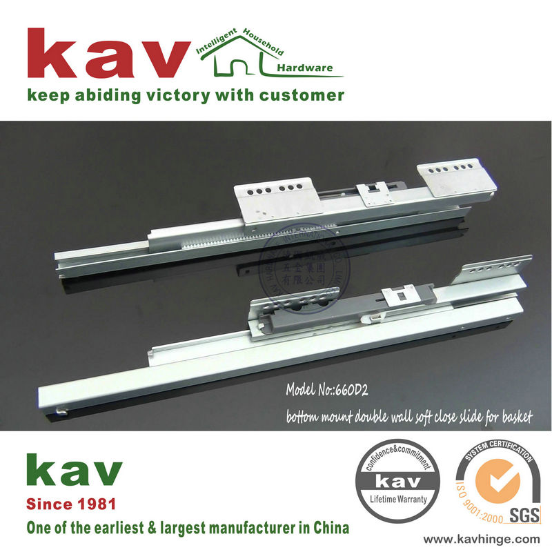 under mounting double wall damper drawer slides