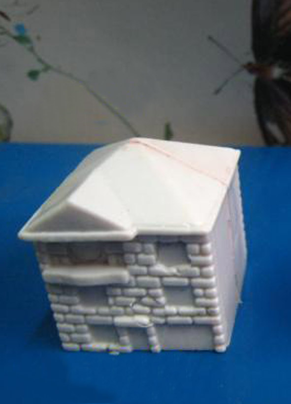 model building ,unpaunted building in scale