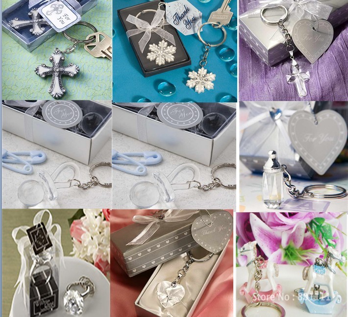 Wedding favors Resin Crystal Metal keychain