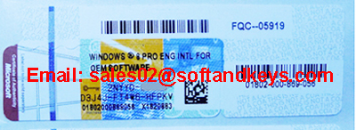 Windows 8 Professional Product Key COA Label