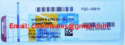 Windows 8 Professional Product Key COA Sticker