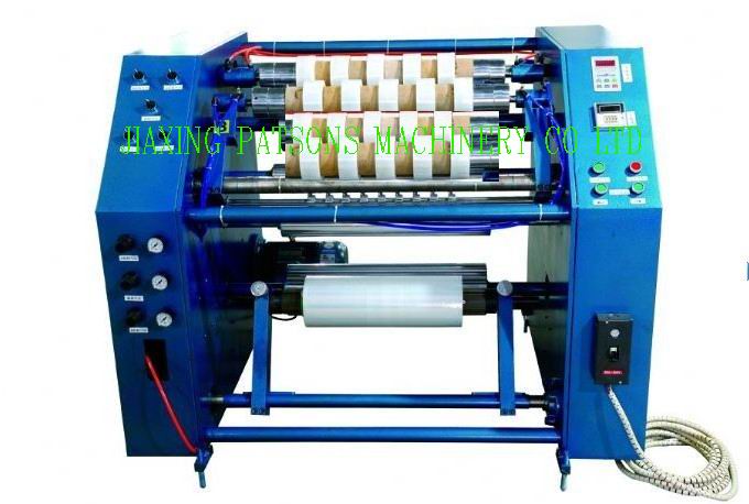 Stretch film slitter rewinder