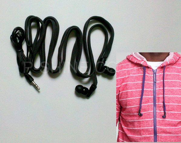 drawcord inbuilt MP3 earphone manufacturer washabl