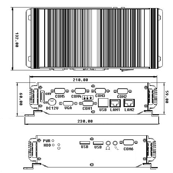 mini fanless embedded box pc 