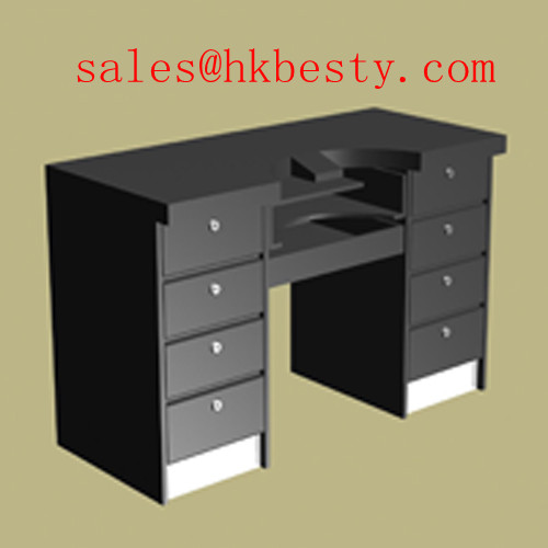Jewelry worktable showcases in jewelry store