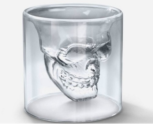 Glass-Skull, shotglass, two piece glass, glass 16