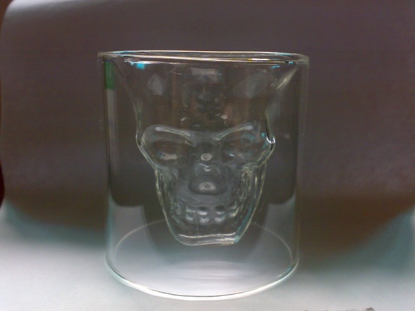 Glass-Skull, shotglass, two piece glass, glass 17