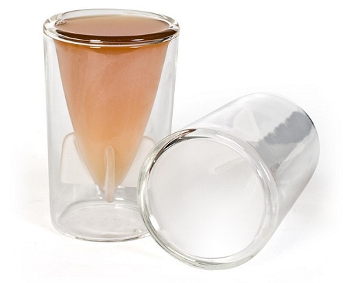 Glass-Skull, shotglass, two piece glass, glass 19