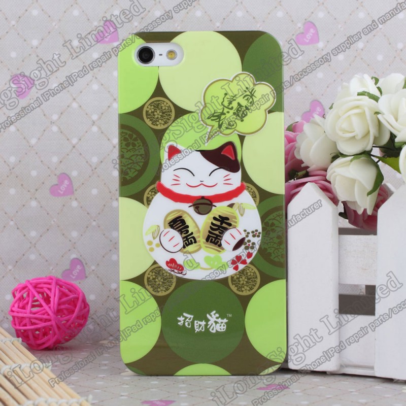 Lucky Cat Pattern Hard Plastic Case For iPhone 5 