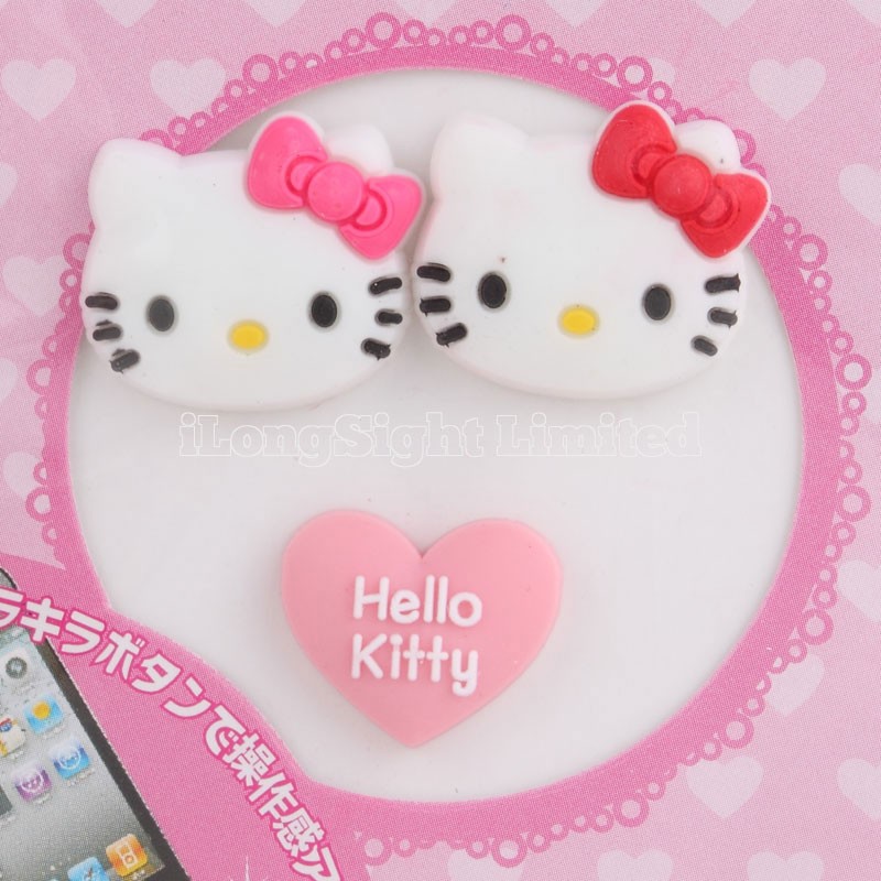 Cute Kiity Cat iDress 3D Home Button Stickers