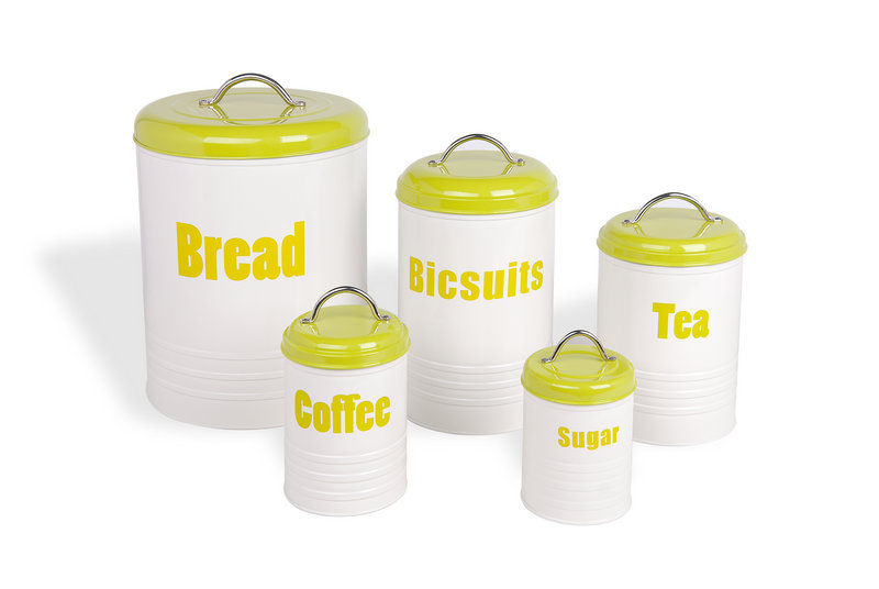 Set of 5 Metal Storage Bins