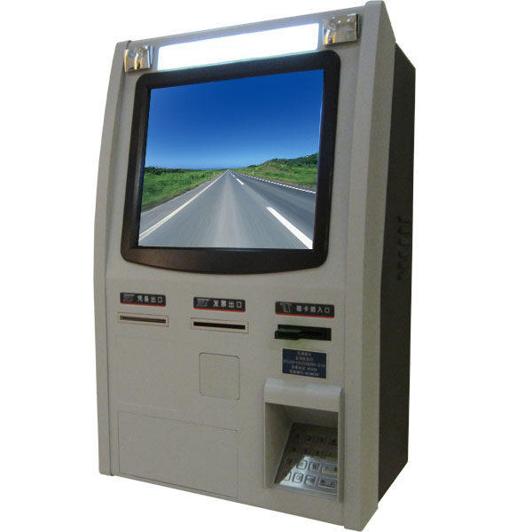 Wall mount payment kiosk with slip printer