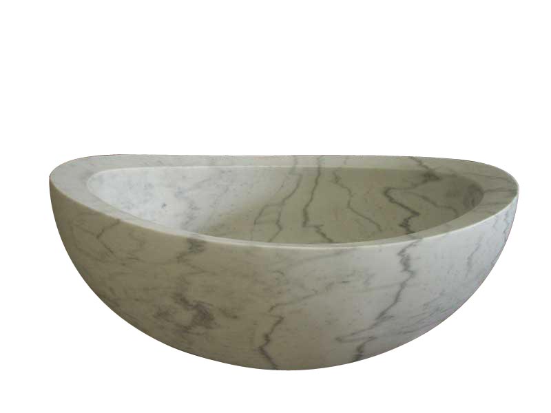 Moon white marble bathtub