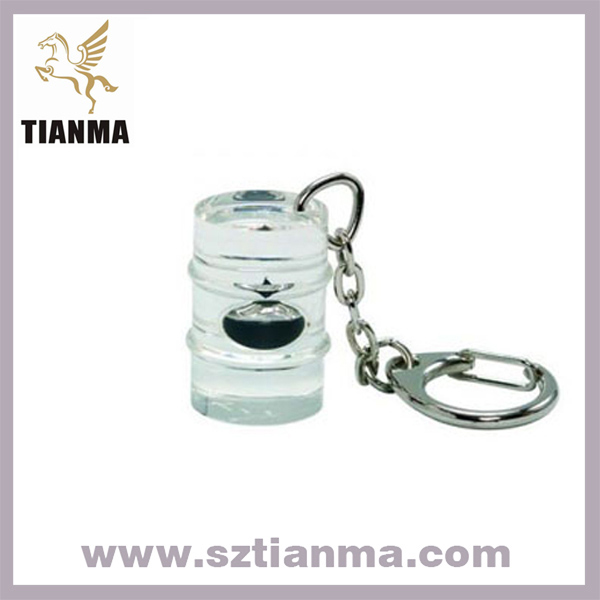 Acrylic Liquid Oil Barrel Keychain Promotional